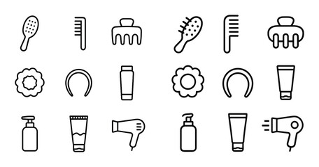 Obraz premium Minimalist Hair Styling Icons