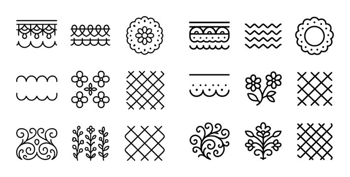 Minimalist Lace Icons