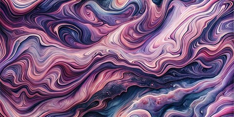 Fototapeta premium Abstract swirls of pink purple and blue creating a fluid marble like pattern in the image view background