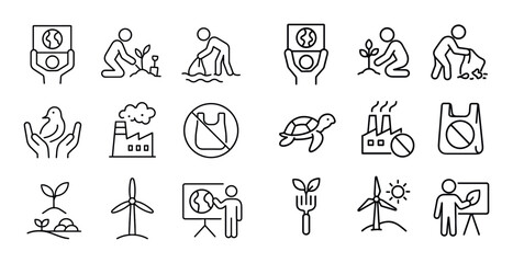 Fototapeta premium Eco-friendly Action Icons