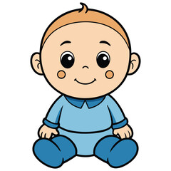 create a cute baby vector in white background