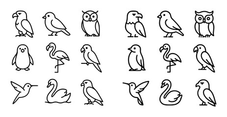 Fototapeta premium Minimalist Bird Icons