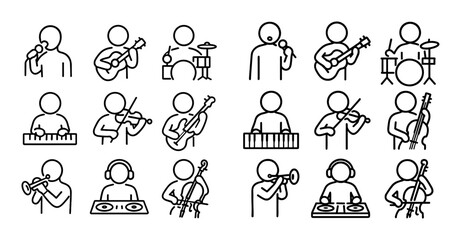 Minimalist Musician Icons