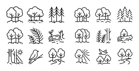 Fototapeta premium Minimalist Forest Icons