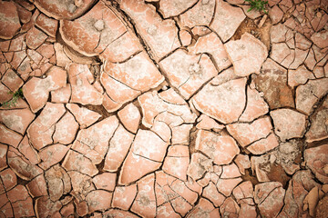 Dry cracked earth reveals the impact of drought in a desolate landscape