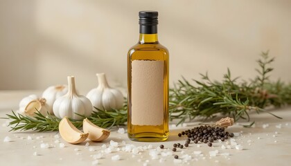 Olive Oil Infusion with Garlic Rosemary and Black Peppercorns
