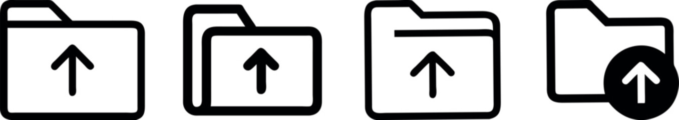 Folder with upload icon. Folder upload icon.