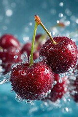 Cherries in Water Splash. (1)