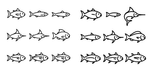 Minimalist Fish Icons