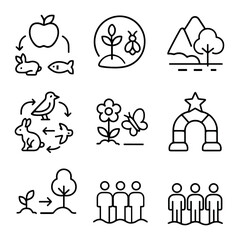 Fototapeta premium Eco Icons Grid