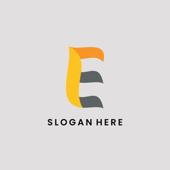 Letter E Flame logo simple vector