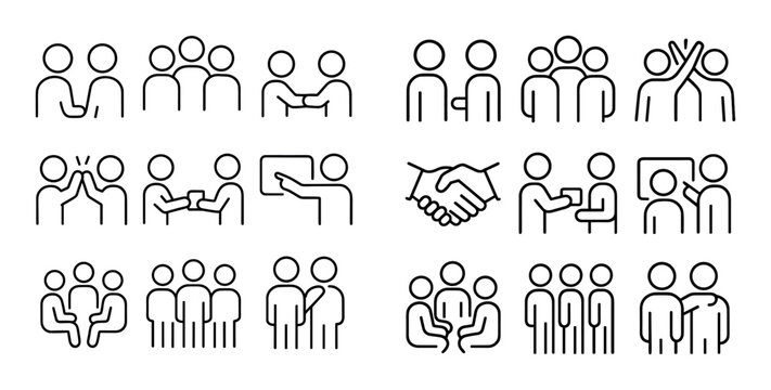 Minimalist Social Interaction Icons