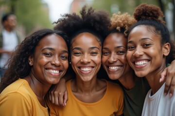 Fototapeta premium Happy and Diverse Group of Multiracial Friends Embracing in a Circle