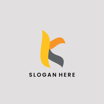 Letter K Flame logo simple vector