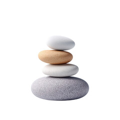 Balanced Stack of Smooth Stones on Black Background