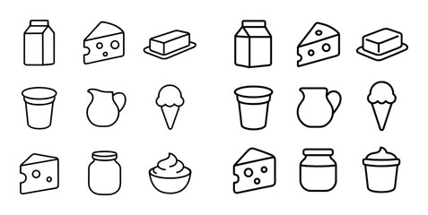Minimalist Dairy Icons