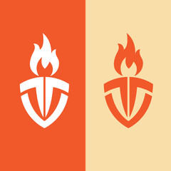 A fire shield logo illustration