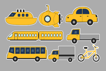 Cartoon Vehicle Clipart Collection for Kids