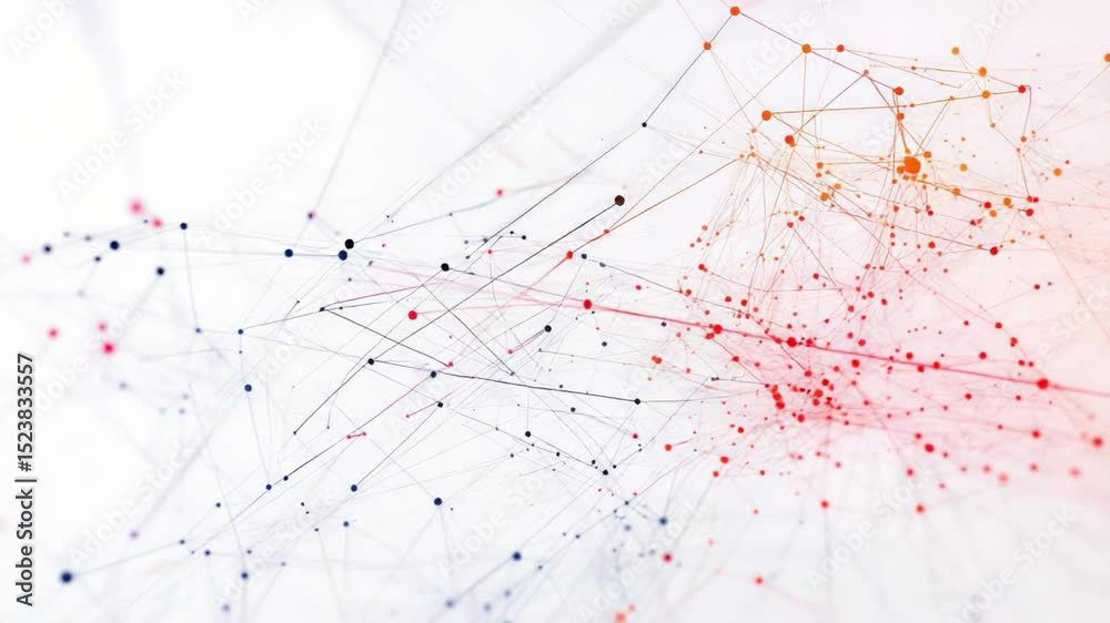 Poster interconnectedness in the digital world: an intricate network of lines and dots, symbolizing the com