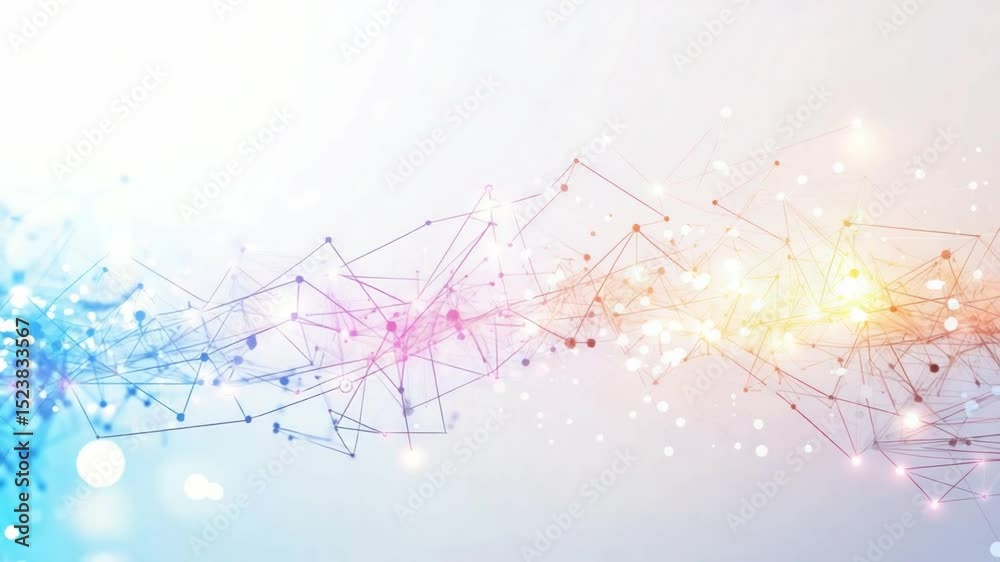 Poster abstract network: a modern network of interconnected dots and lines on a background, symbolizing con