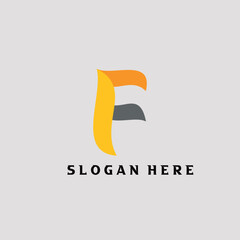 Letter F Flame logo simple vector