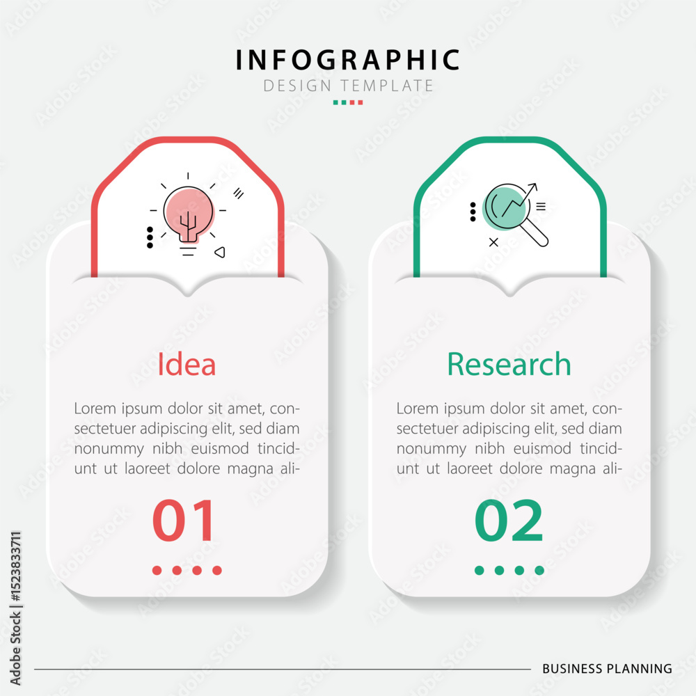 Aufkleber vector infographic template design. 2 step timeline journey. process diagram, 2 options on white bac