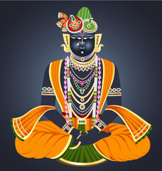 Colorful illustration of Shri Krishna Dwarikadheesh ji Shri Nath ji 