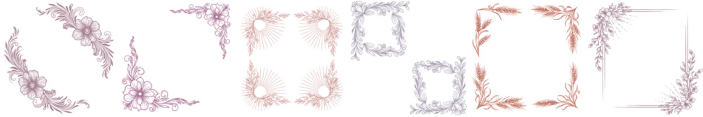 Hand-drawn sketch-style ornament divider set for creative layouts and page decoration