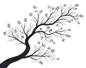 minimal black brancheson white background