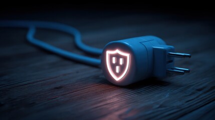 A tangled plug and firewall icon, symbol of digital boundaries and ethics