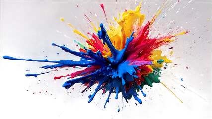 Abstract Multicolor Splatter Paint Explosion – Vibrant Artistic Background for Creative Designs