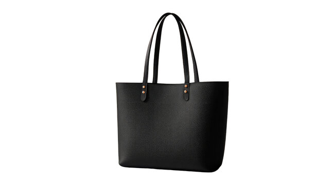 Sleek Black Leather Tote: A sophisticated black leather tote bag stands as a paragon of elegance. This photo encapsulates simplicity.