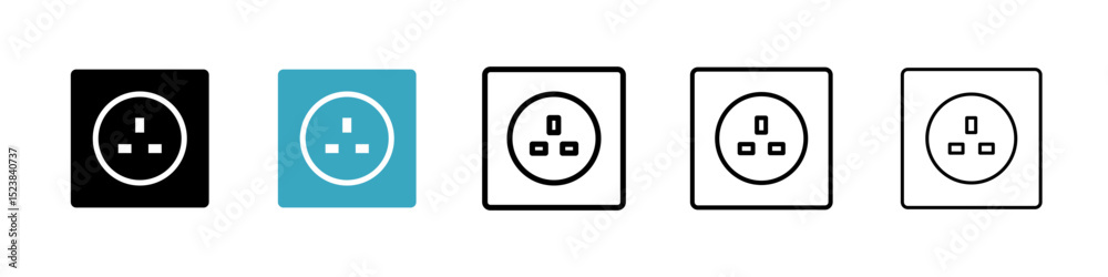 Poster socket icons in multiple styles set. vector illustration