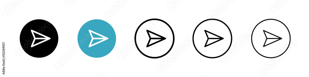 Poster send icons in multiple styles set. vector illustration