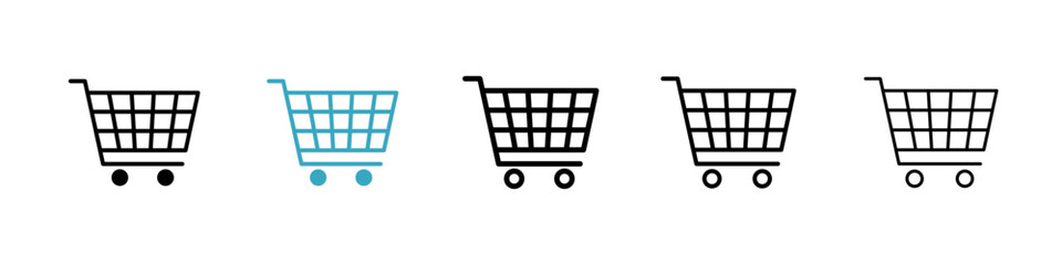 Shopping basket icons in Multiple Styles Set. Vector Illustration
