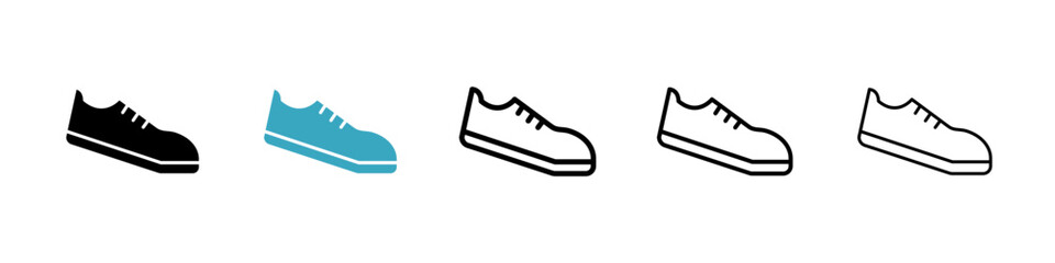 Shoes icons in Multiple Styles Set. Vector Illustration