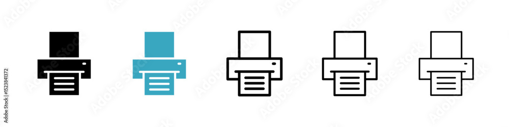 Poster print button icons in multiple styles set. vector illustration