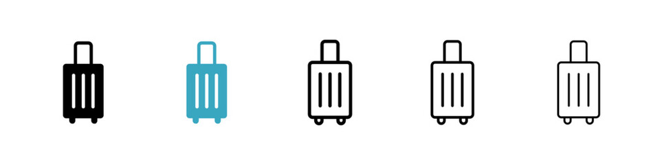 Luggage icons in Multiple Styles Set. Vector Illustration