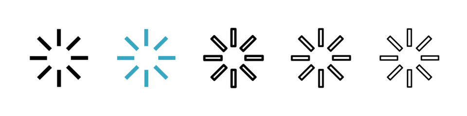 Loading icons in Multiple Styles Set. Vector Illustration