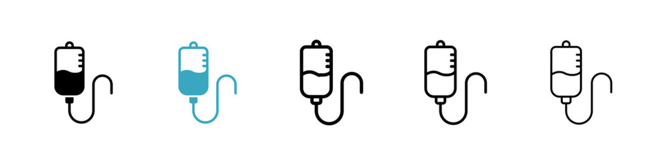 IV Bag icons in Multiple Styles Set. Vector Illustration