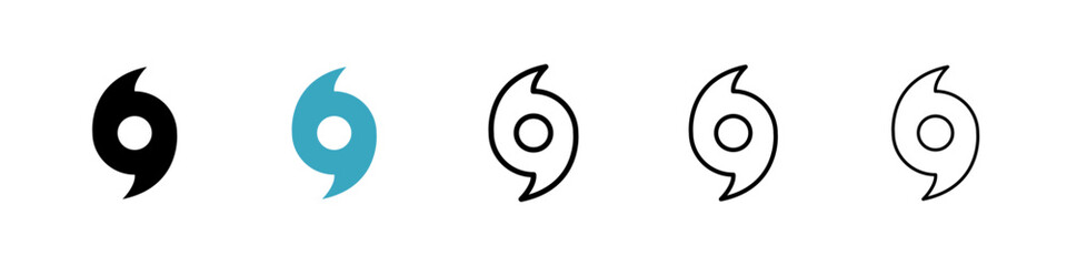 Hurricane icons in Multiple Styles Set. Vector Illustration