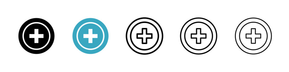 Hospital sign icons in Multiple Styles Set. Vector Illustration