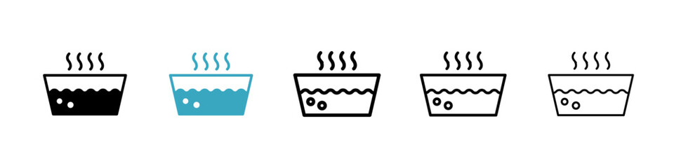 Hot Water icons in Multiple Styles Set. Vector Illustration