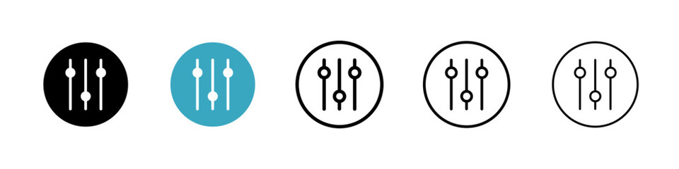 Equalizer icons in Multiple Styles Set. Vector Illustration