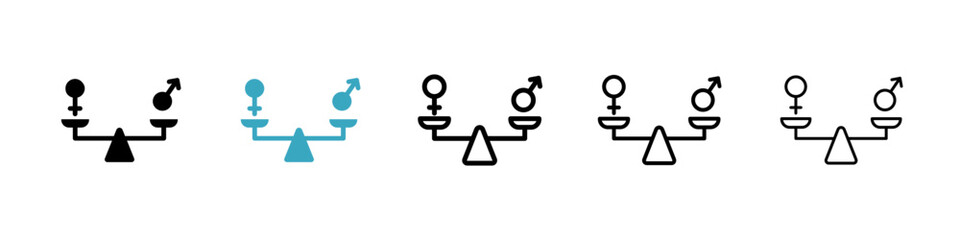 Equality icons in Multiple Styles Set. Vector Illustration