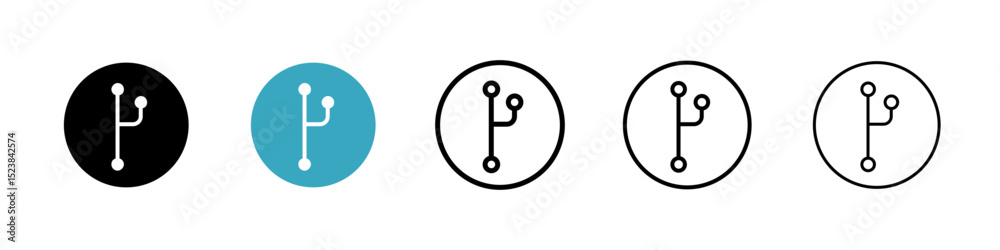 Poster code branch icons in multiple styles set. vector illustration