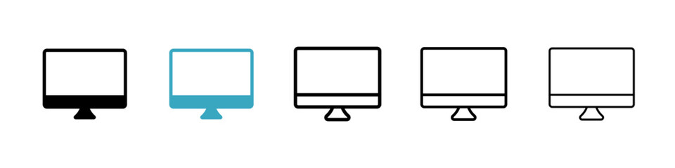 Computer screen icons in Multiple Styles Set. Vector Illustration