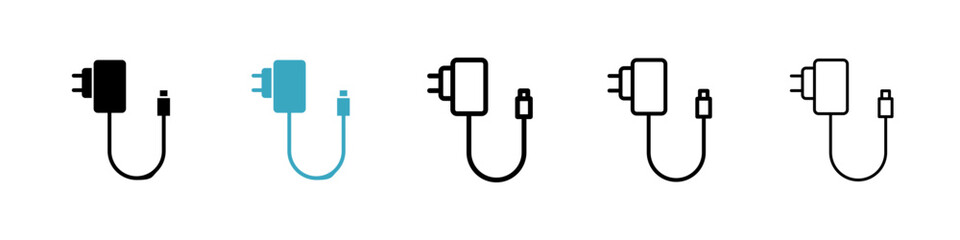 Charger icons in Multiple Styles Set. Vector Illustration