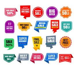 colorful retail sales sticker collection