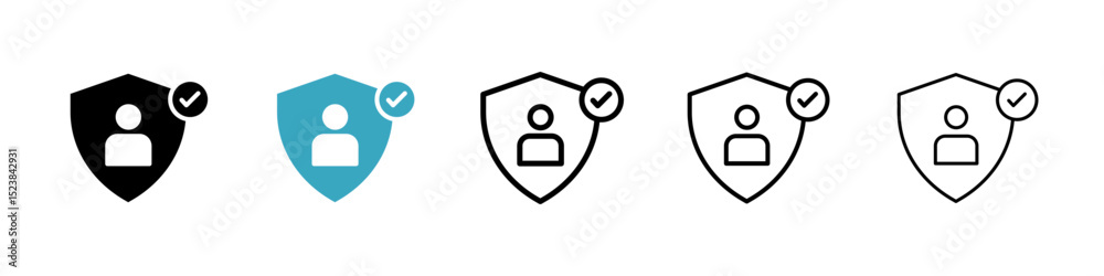 Poster authentication icons in multiple styles set. vector illustration